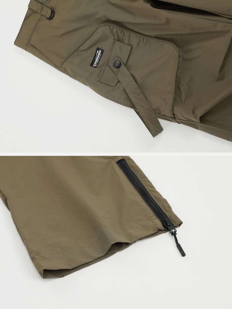 Vert  Pantalon Cargo Aelfric Eden Multi-pocket Wrinkle - TPU-8083029